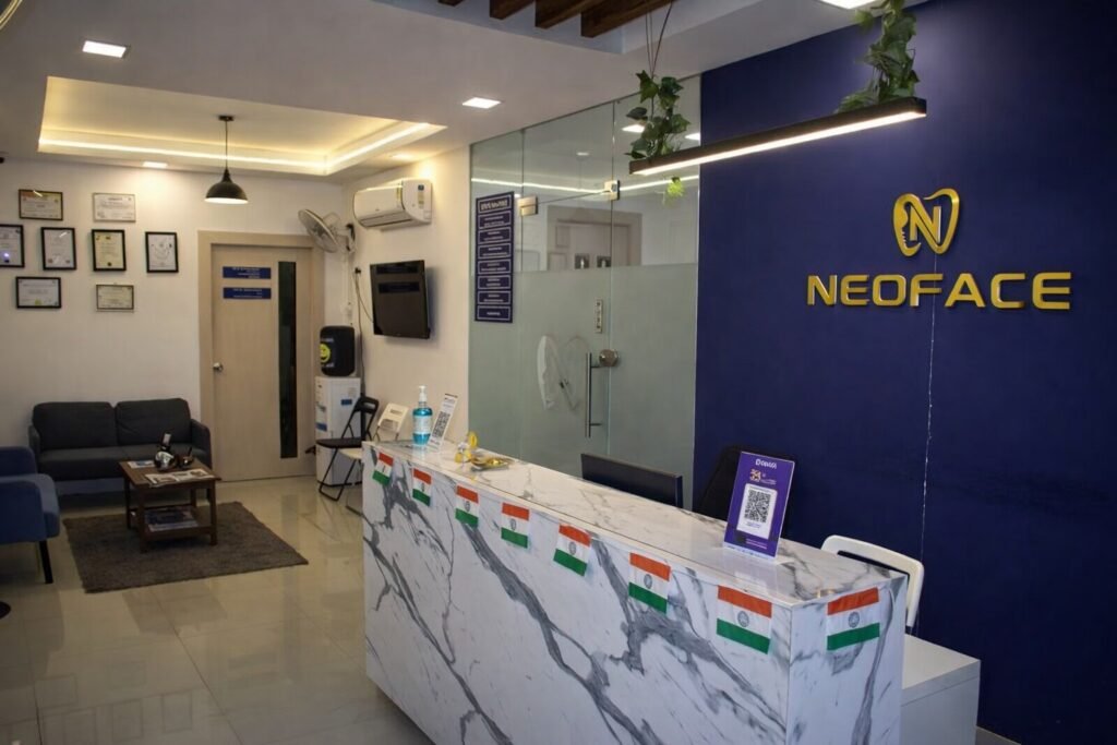 Neoface Dental reception area, Narsingi